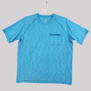MPG Mens Blue Heathered Athletic T-Shirt With Chest Pocket XL